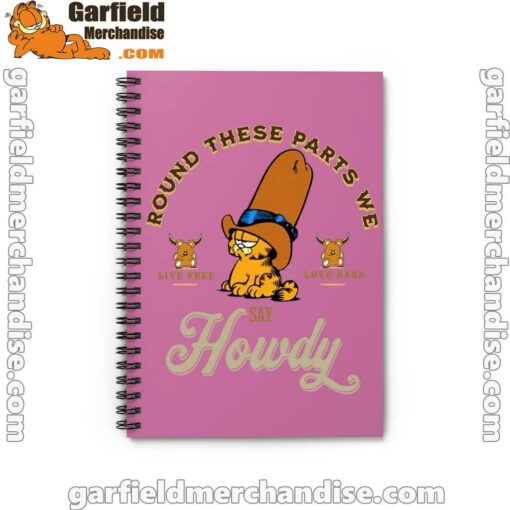 round these parts we love garfiel cowboy pink notebook